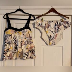 Addition Elle Tropical Print Tankini Swim Set